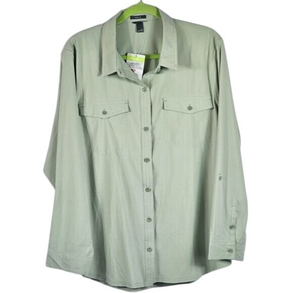 Eddie Bauer Tops - Eddie Bauer Departure 2.0 Long Sleeve Button Up Shirt XXL Stretchy Pastel Hiking